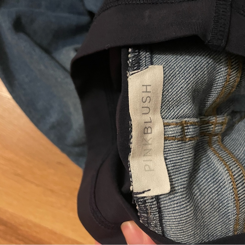 Pinkblush Blue Wide Leg Maternity Jeans - Picture 2 of 7